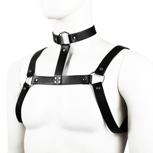 Bondage érotique pour adultes, sangles de liaison pour le cou et la poitrine des hommes, vêtements en cuir, jouets sexuels pour couples - Product Image 2