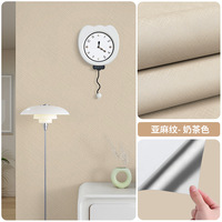 Papier peint PVC uni de couleur unie, auto-adhésif, imperméable, à effet tissu, autocollant mural pour la décoration murale de la maison