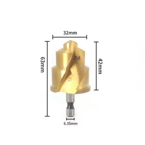 Juego de brocas escalonadas PPR de 20/25/32 mm con ranura en espiral, vástago hexagonal, recubrimiento de estaño, brocas de reamining para tuberías de agua, personalizables ODM - Product Image 6