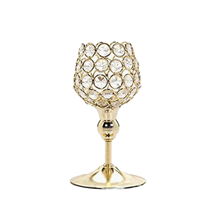 Plaqué or Porte-Bougie En Cristal - Product Image 1