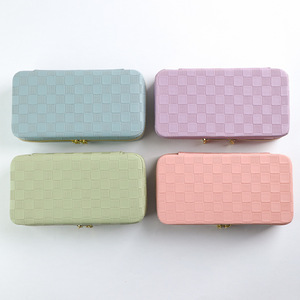 Caja de Joyería Rectangular de Cuero PU Sólido, Portátil, de Gran Capacidad, para Cosméticos y Joyas, para Mujeres, Ideal para Viajes, Venta al Por Mayor de Fábrica - Product Image 2