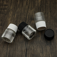 Bouteille ronde en plastique PET transparente de 45 ml, bouteille à large ouverture avec bouchon à vis