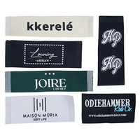 Étiquettes en tissu durable 3D conçues sur mesure Étiquettes de taille en rouleau tissées durables Logo Lavable Taille pliée de textile de marque personnalisée