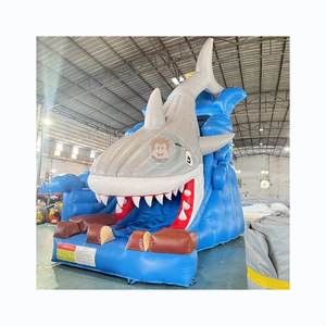 Château gonflable de glissière de secours de requin gonflable gonflable de glissière d'eau avec la glissière - Product Image 3