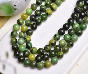 6/8/10MM Natural Stone Canadian Jade Beads Round Loose Spacer Beads For Jewelry Making DIY Charm Bracelet Necklace Making