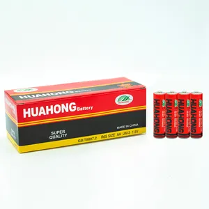HUAHONG R6 AA tamaño UM3, batería de Zinc de carbono de alta potencia, venta al por mayor