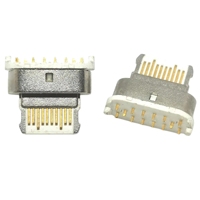 Konektor USB Tipe C 14 Pin Female Vertikal DIP Mounting untuk Adaptor Charger Grosir 2/4/6/8/12/14/16/24pin Antarmuka Data USB