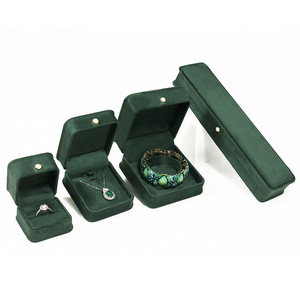 Round Corner Gift Velvet Green Jewellery Packing Jewelry Box Set pendant Jewelry Packaging Velvet Box Set