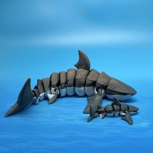 Jouet de requin articulé imprimé en 3D Vashine, flexible et ondulant, ensemble parent-enfant, ornement de bureau anti-stress et cadeau sensoriel - Product Image 5