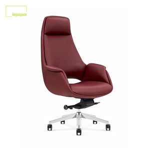 Silla de Oficina Ejecutiva Ergonómica Giratoria de Cuero PU para Visitantes, Muebles de Oficina Rojos para Gerentes - Product Image 3
