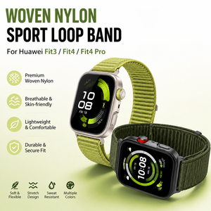 Bracelet en nylon tressé à motif montagne robuste compatible avec <span class=keywords><strong>Huawei</strong></span> Fit 3 Fit <span class=keywords><strong>4</strong></span> Fit 5 Pro, bracelet de montre élastique doux tissé - Product Image 2