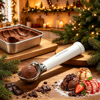 Alpicool - La Mejor Cuchara Eléctrica Recargable para Helado con Calentamiento Automático, Soporte Metálico para Conos, Ecológica