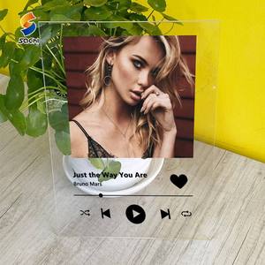 Plaque acrylique musicale personnalisée, cadeau personnalisé, cadeau d'anniversaire coloré, plaque acrylique avec code de <span class=keywords><strong>chanson</strong></span> - Product Image 4