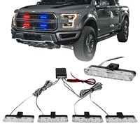 KEBOSIED LED Feux de signalisation modifiés pour calandre de voiture, 1 à 4 lumières, clignotants rouges et bleus pour moto