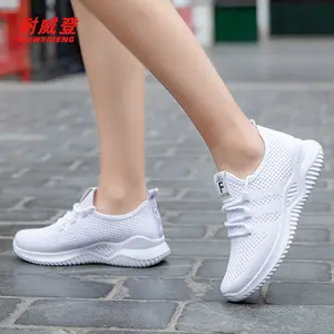 White Ladies Breathable and Comfortable Mesh Sports Shoes Women Wedge Sneakers