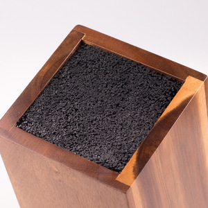Porte-couteaux en bois d'acacia de grande capacité <span class=keywords><strong>Rangement</strong></span> multifonctionnel pour couteaux de cuisine avec gravure en bambou - Product Image 5