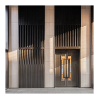 Porte d'entrée extérieure en aluminium de style minimaliste et luxueux à double ouverture pour maison et hôtel