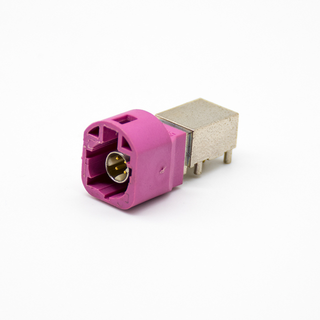 R/A H Code Pink Color Male 4 Pin HSD Auto Connector Fakra DC-6GHz 100 Ohm