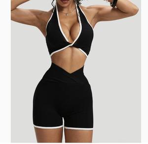 Ropa Deportiva Personalizada Under Lulu, Traje de Yoga de Secado Rápido con Cierre Elástico en la Cintura, Chaleco Deportivo para Ciclismo y Ejercicio al Aire Libre, Top y Pantalones Cortos - Product Image 3
