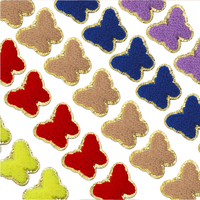 5-10 pièces/lot, patchs de broderie en laine de formes multiples, patchs à bords dorés scintillants, à repasser pour les loisirs créatifs, autocollants, sacs, vêtements, décoration
