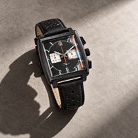 Montre carrée à quartz pour homme, design ajouré élégant avec aiguilles perlées, bracelet en cuir véritable, boîtier en acrylique lumineux pour affaires