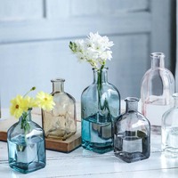 Récipient d'arrangement de fleurs hydroponiques transparent, décoration de vase en verre de petit calibre dans le salon