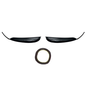 Mercedes-Benz C-Class W205 Front Bumper Canards Gloss Black ABS Plastic Pair With 3m Tape Installation - Product Image 2
