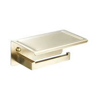 Porte-papier toilette mural Gcheng moderne en acier inoxydable SUS304 avec étagère, écologique, pour salle de bain, hôtel, hôpital