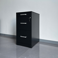 Armoire de classement verticale compacte et détachable avec roulettes, 3 tiroirs verrouillables, en métal et acier, pour bureau