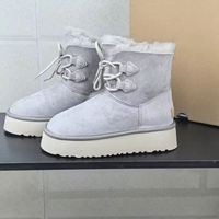 Bottes de neige chaudes d'hiver 2026 de marque, en peau de mouton de haute qualité, de designers renommés, chaussures décontractées de luxe, avec doublure en laine et coton
