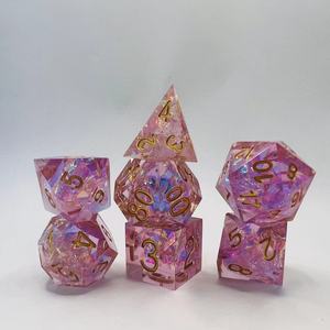 <span class=keywords><strong>Dungeons</strong></span> & Dragons Dnd D&D 7 pièces par jeu, dés en résine à coins vifs avec papier coloré pour jeux de rôle - Product Image 5