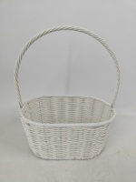 Panier en rotin PE fabriqué en usine, 29x20xH36cm, avec poignée, panier cadeau pour le rangement et les fêtes, grande taille uniquement