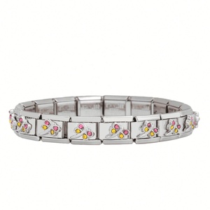 Bracelet italien classique en acier inoxydable, série modulaire à soudure optionnelle, motifs libellule, crabe, ananas, fait main, DIY, pour petite amie - Product Image 5