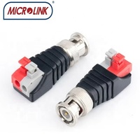 Adaptateur de connecteur BNC mâle à raccord rapide sans soudure pour caméra CCTV, type à pression sur bornier
