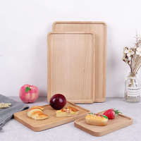 Beukenhouten rechthoekige serveerschaal voor fruit, snacks en desserts, geschikt voor afternoon tea, woonkamer en kantoor.