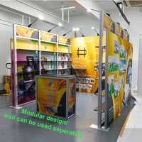 Étagères TV modulaires en aluminium SEG 10x10 avec impression personnalisée, stand d'exposition pour salon professionnel