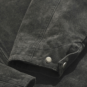 Clothing Manufacturer Custom Wholesale Streetwear Vintage Washed Distressed Ripped Cropped Detroit <strong>Work</strong> <strong>Jacket</strong> - Product Image 5