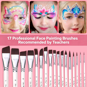Ensemble professionnel de 17 pinceaux de peinture, pinceaux pour le <span class=keywords><strong>visage</strong></span> et le corps, kit de pinceaux de peinture sur <span class=keywords><strong>visage</strong></span> de qualité supérieure pour la peinture manuelle DIY - Product Image 2