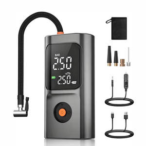 Pompe <span class=keywords><strong>à</strong></span> <span class=keywords><strong>air</strong></span> électrique 150 PSI, pompe <span class=keywords><strong>à</strong></span> vélo sans fil, compresseur portable 4500mAh, rechargeable par USB, avec toutes les valves et écran LED - Product Image 1