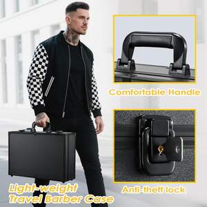 Valigetta per Accessori da Barbiere con Specchio, Valigetta Professionale per Attrezzi da Barbiere, Custodia per Tosatrici e Forniture - Product Image 6