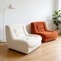 Canapé simple style fauteuil, entièrement en mousse, sectionnel, compressé sous vide, monobloc moulé en tissu, pour appartements
