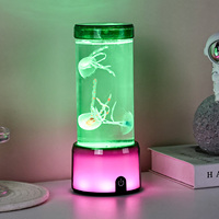 Lampe de table en forme de méduse, design élégant et romantique, à changement de couleur LED, en plastique, à dôme circulaire, avec interrupteur, cadeau pour enfant, blanc, coupe basse
