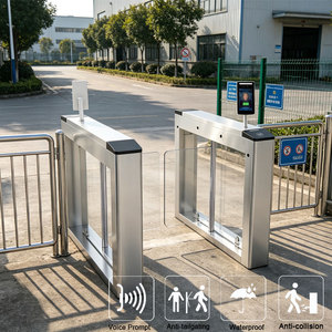 Portillon pivotant automatique en acier inoxydable à prix d'usine avec lecteur RFID et lecteur de carte pour système de contrôle d'accès - Product Image 1