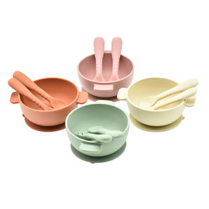 ชุดจานชามซิลิโคนสำหรับเด็กทารกเด็ก,ชุดอุปกรณ์รับประทานอาหารสำหรับเด็กวัยหัดเดินปราศจาก Bpa ตามสั่ง - Product Image 6
