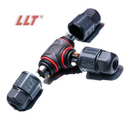 LLT L20 Connecteur étanche 3 voies 3 broches Boîte de jonction extérieure en forme de T Connecteurs électriques IP68 pour câble 6mm-10mm