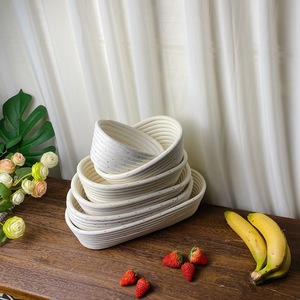 Panier à pain ovale en rotin avec doublure en lin, tissé à la main, pour la fermentation de la pâte au levain, outil de boulangerie <span class=keywords><strong>maison</strong></span> - Product Image 3