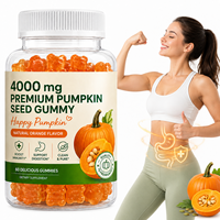 Gummies de graines de citrouille haute puissance 4000mg pour stimuler l'immunité et favoriser la digestion, saveur naturelle d'orange, marque privée, vente en gros en vrac