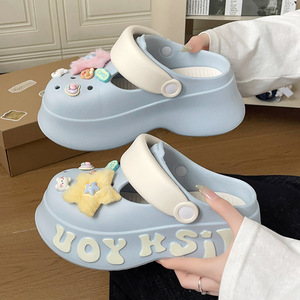 2026 New Women EVA Clogs, Platform Height Up <b>Closed</b> <b>Toe</b> Non-slip Slides For Outdoor Beach Summer Daily Wear - Product Image 3