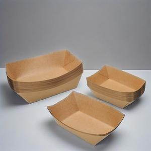 Bandeja de comida de papel con forma de barco desechable impresa en color personalizado impermeable para hamburguesas, perros calientes, ensalada y sushi - Product Image 4