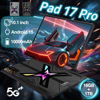 Nouvelle Arrivée Pad17 Pro Plus Tablette PC Octa Core 16 Go RAM 1 To ROM Android 15 Google Play 5G Wi-Fi GSM 10,1" 2560x1600 Professionnel MTK